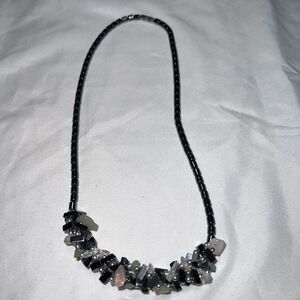 Hematite and Chunky Gemstone Chips Necklace